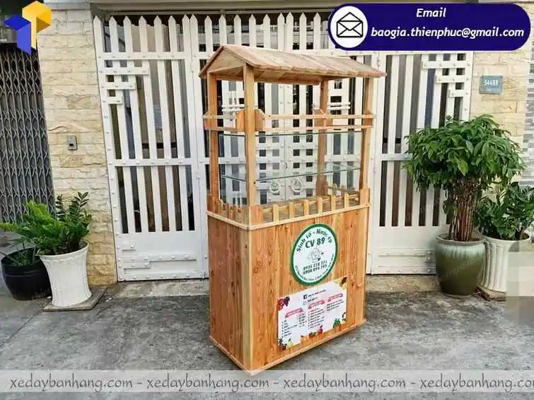 tủ gỗ bán sinh tố take away đẹp
