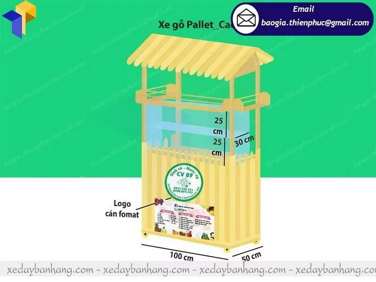 tủ gỗ bán sinh tố take away giá rẻ