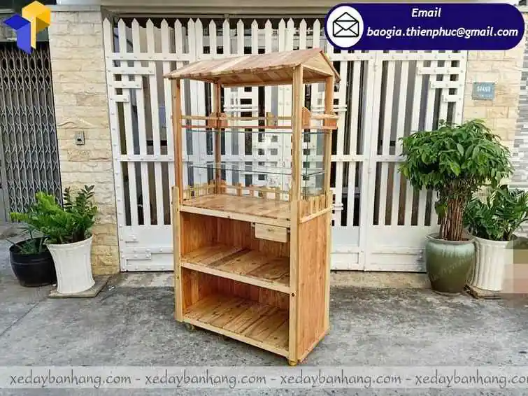 tủ gỗ bán sinh tố take away