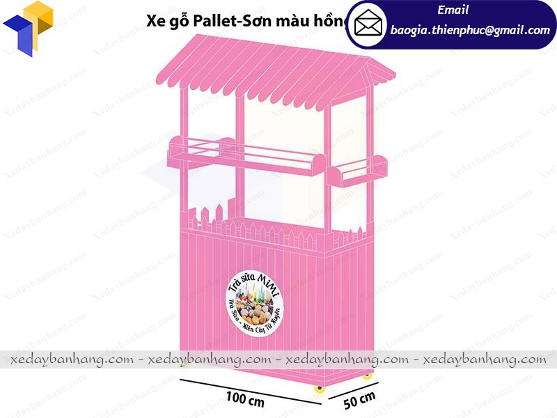 xe gỗ bán trà sữa giá rẻ