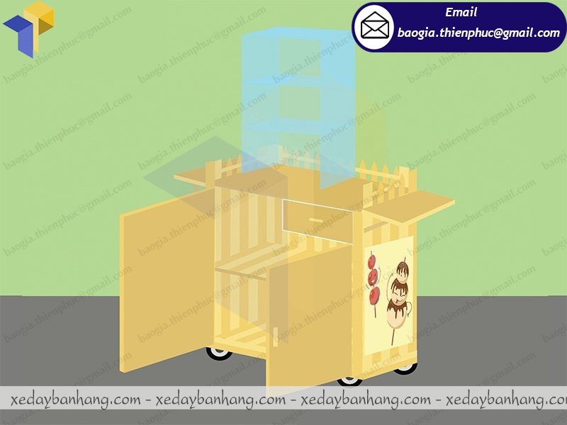 tủ gỗ bán xiên que giá rẻ