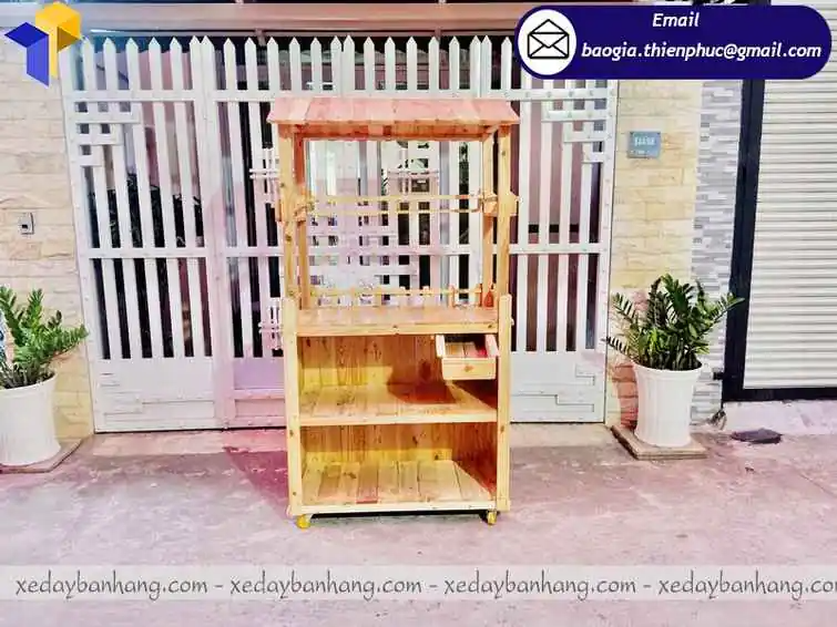tủ gỗ thông sinh tố nước ép