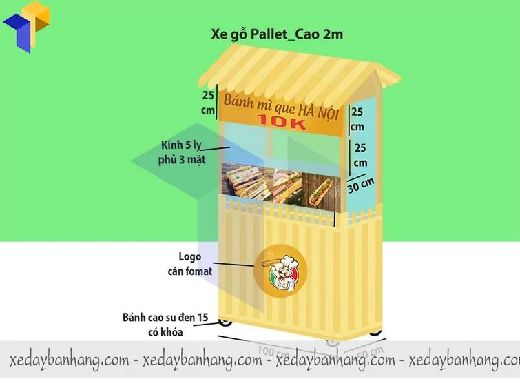 xe bán bánh mì que Hà Nội đẹp