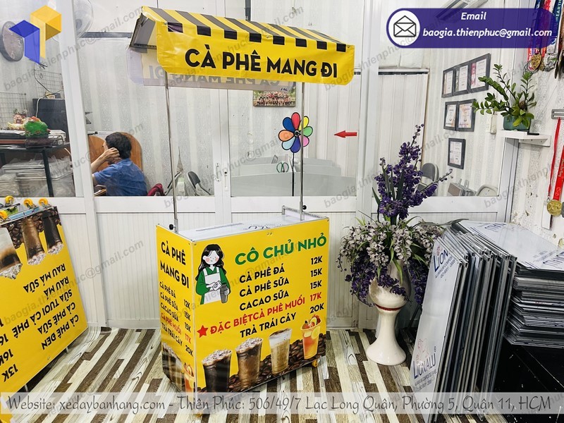 xe bán cà phê gấp gọn đẹp