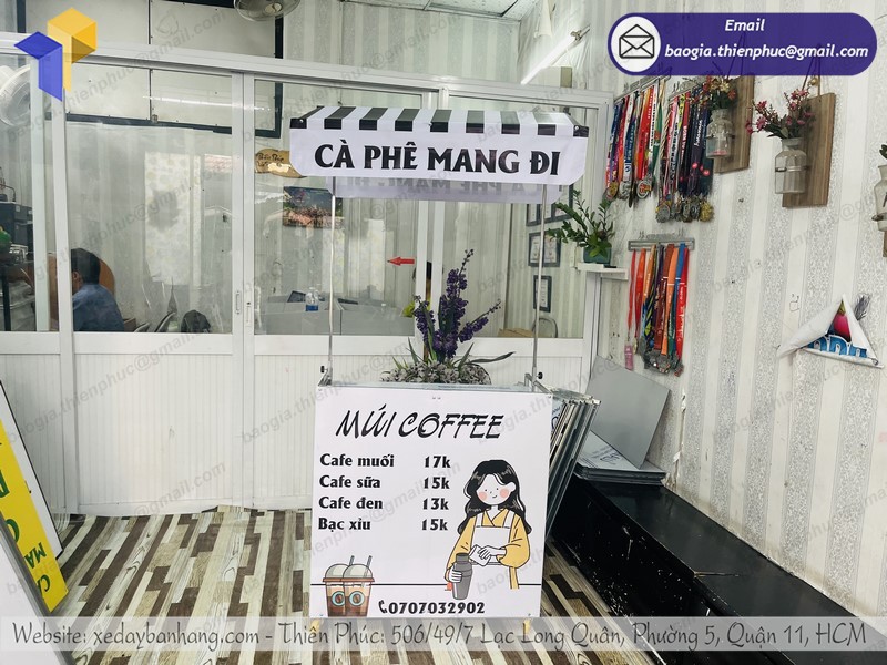 xe bán cà phê gấp gọn RẺ