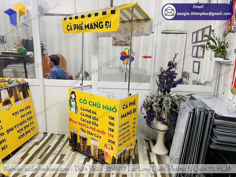 xe bán cà phê gấp gọn rẻ
