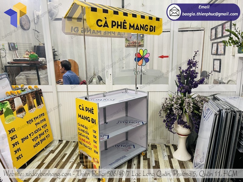 xe bán cà phê gấp gọn tphcm
