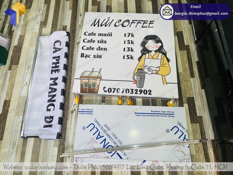 xe bán cà phê gấp gọn uy tín