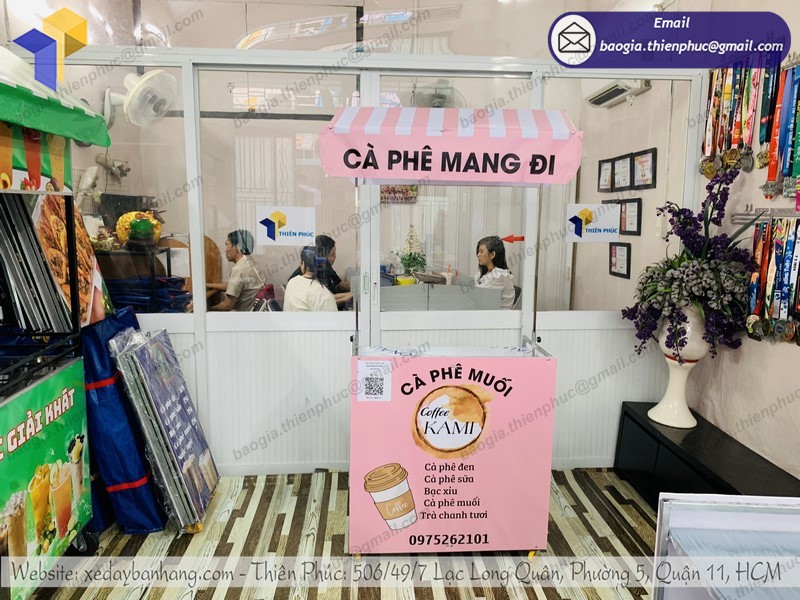 xe bán cà phê take away