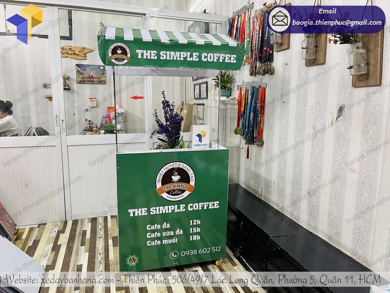 xe bán cafe xếp gọn