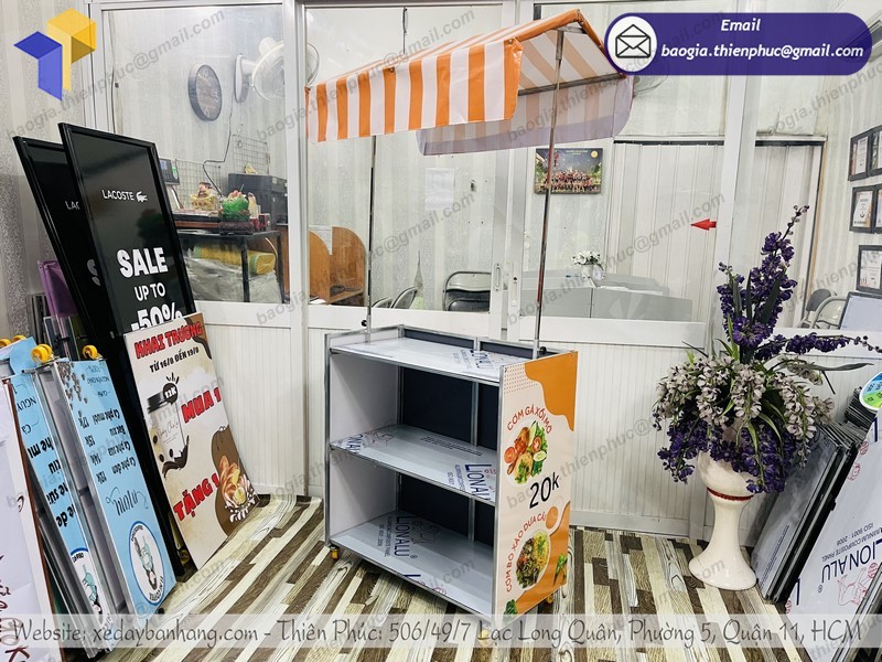 xe bán cơm gà xối mỡ lắp ráp rẻ