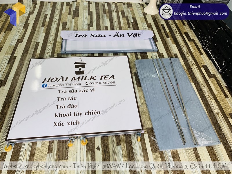 xe bán trà sữa ăn vặt lưu động rẻ