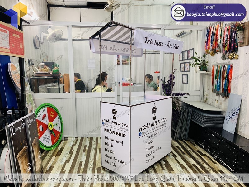 xe bán trà sữa ăn vặt lưu động tphcm