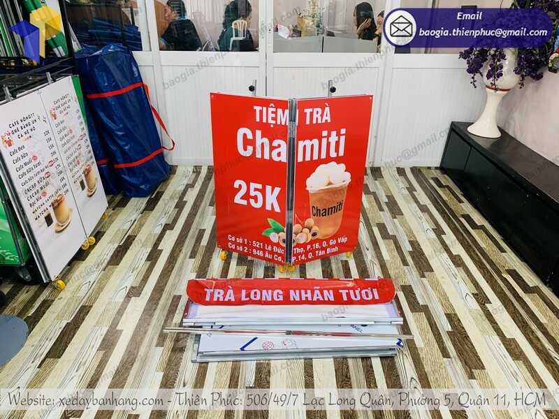 xe bán trà sữa xếp gọn rẻ
