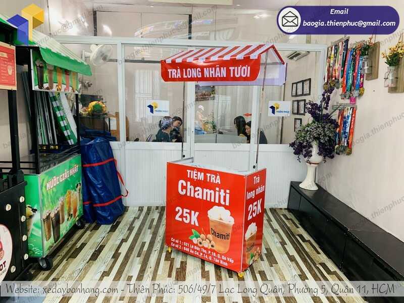 xe bán trà sữa xếp gọn tphcm