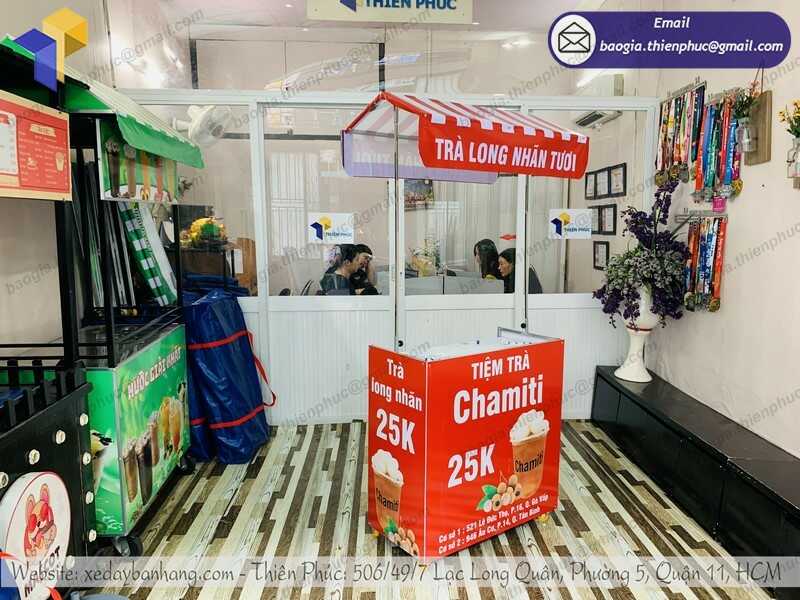 xe bán trà sữa xếp gọn