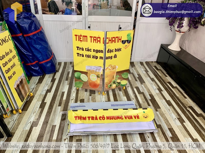 xe bán trà tắc gấp gọn rẻ