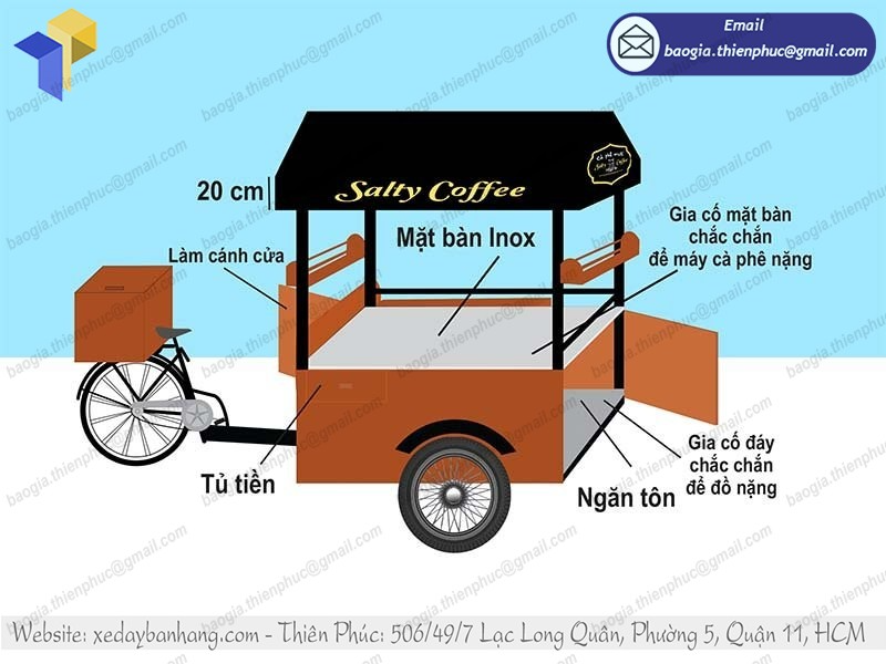 xe bike kinh doanh cà phê di động