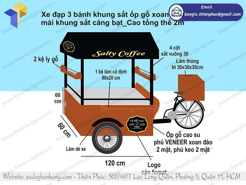 xe bike kinh doanh cà phê giá rẻ