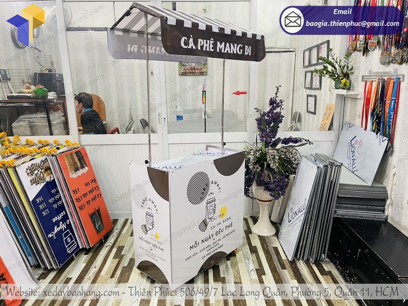 xe cà phê mang đi gấp gọn rẻ