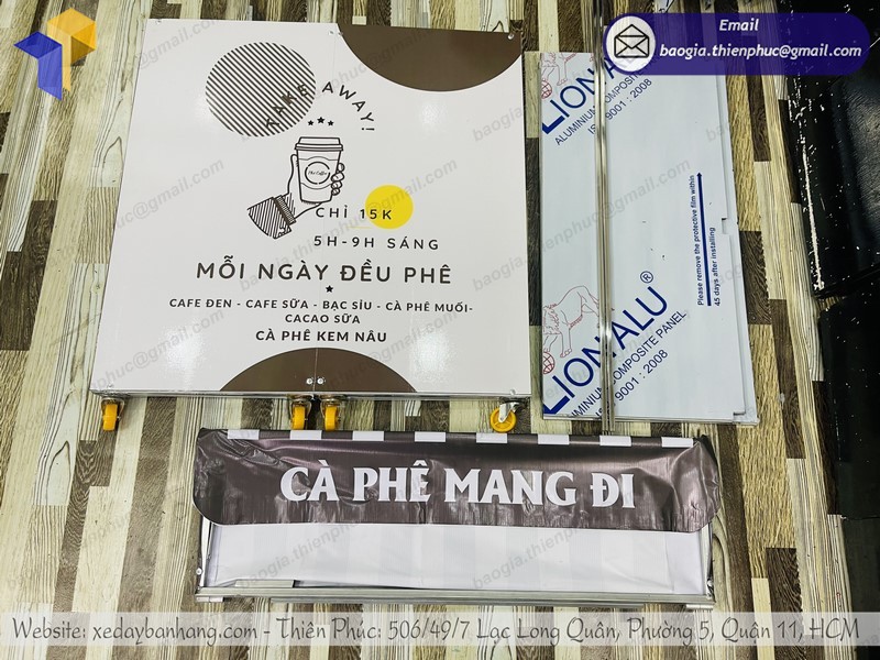 xe cà phê mang đi gấp gọn tphcm