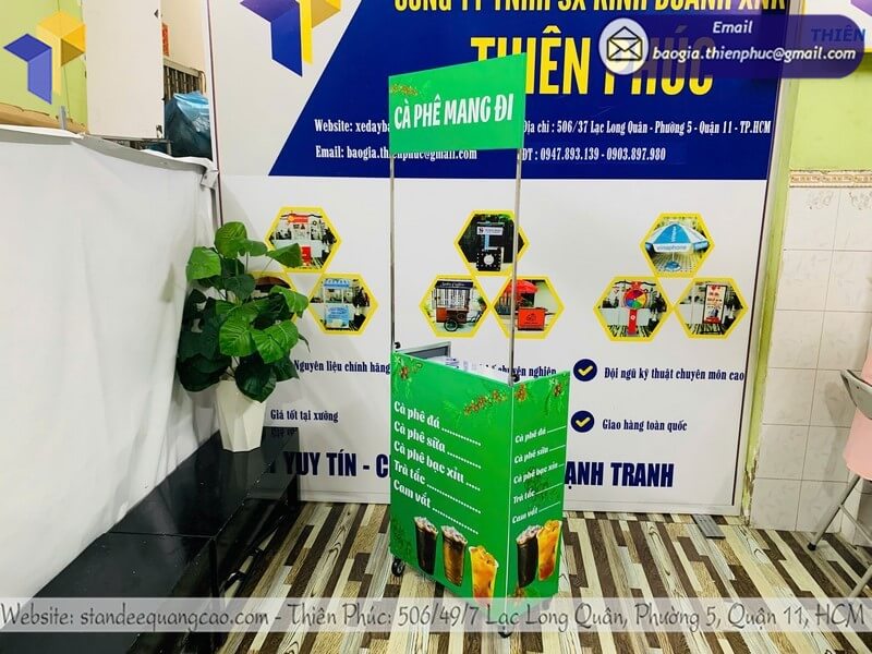 xe cà phê mang đi gấp gọn