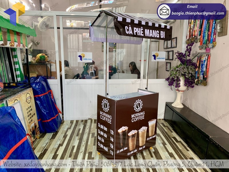 xe bán trà chanh xếp gọn đẹp