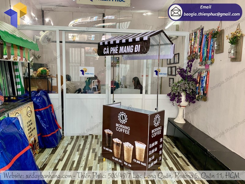 xe bán trà chanh xếp gọn rẻ