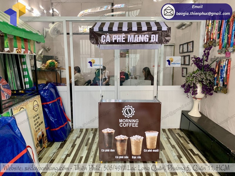 xe bán trà chanh xếp gọn uy tín