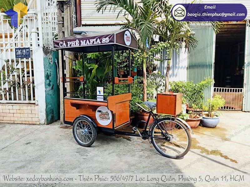 xe đạp bán cà phê lưu động rẻ