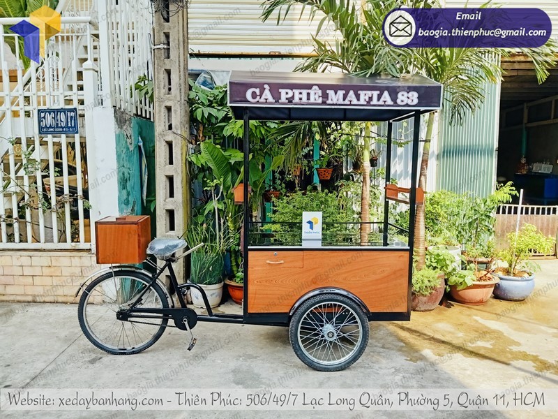 xe đạp bán cà phê lưu động