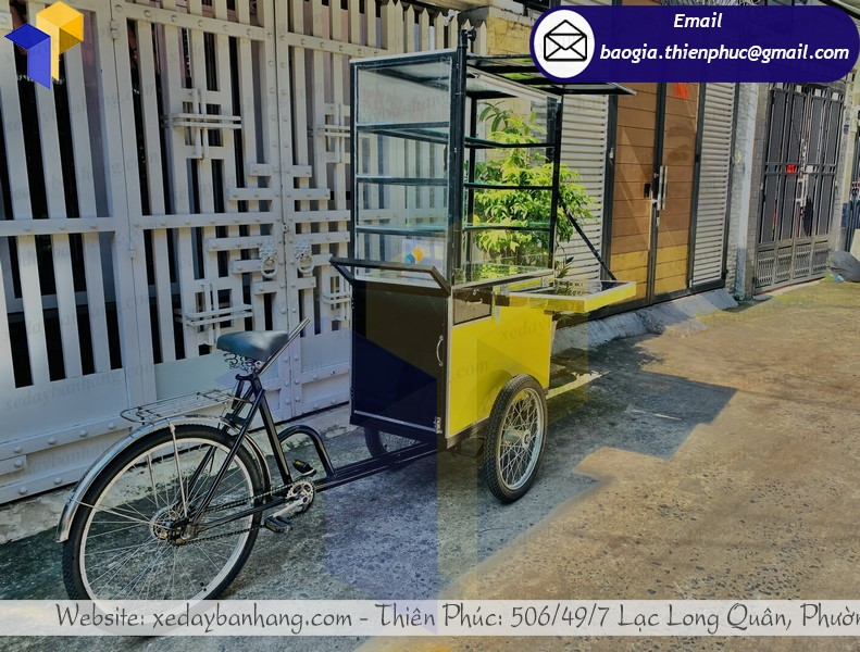 xe đạp bán cá viên chiên lưu động