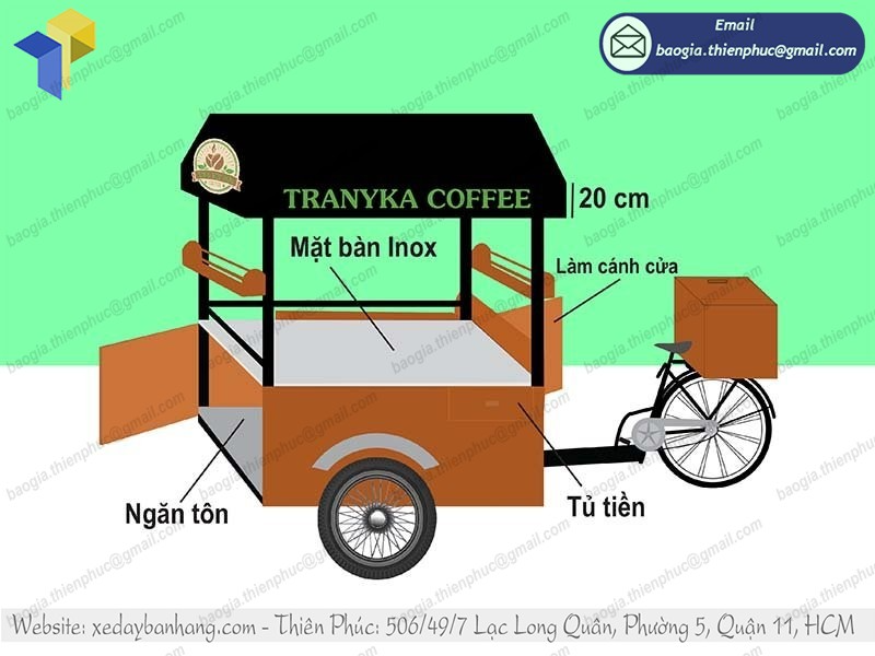 xe đạp bán cafe 30s mang đi đẹp