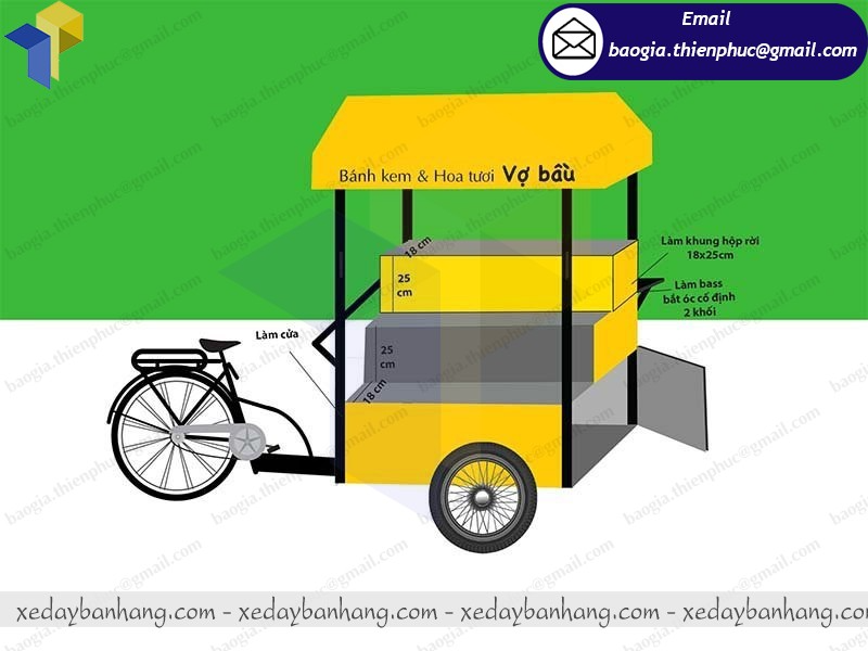 xe đạp bán đồ ăn di động giá rẻ