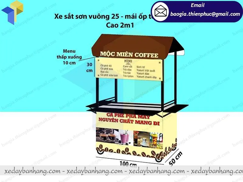 xe đẩy bán cà phê giá rẻ đẹp