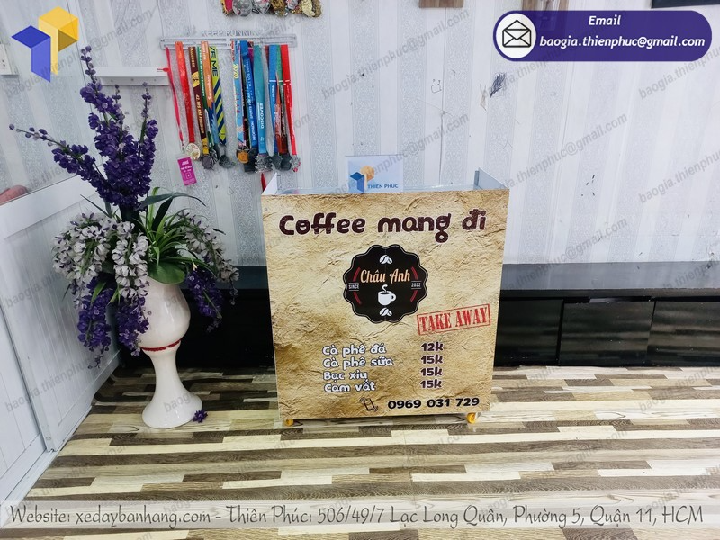 xe gấp gọn bán cà phê 30s giá rẻ