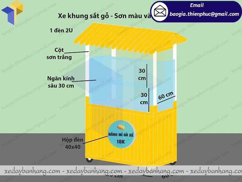 xe gỗ bán bánh mì gà