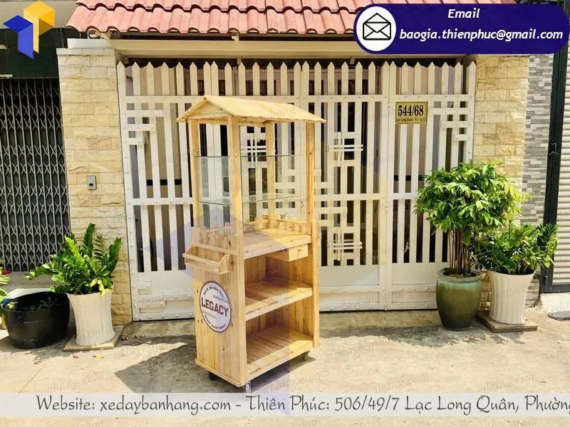 xe gỗ bán bánh mì ngọt cao cấp