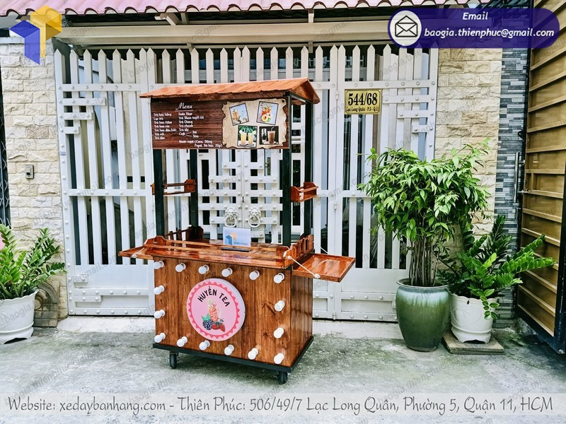 xe gỗ pallet trà sữa đẹp