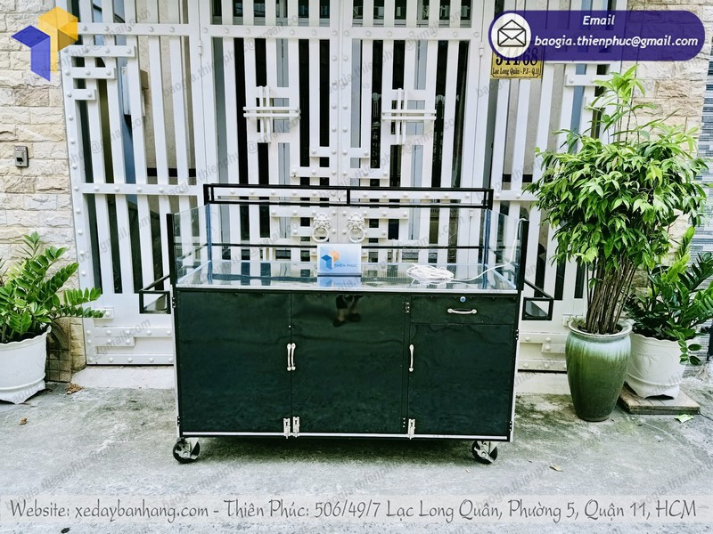 xe inox bán cà phê di động đẹp