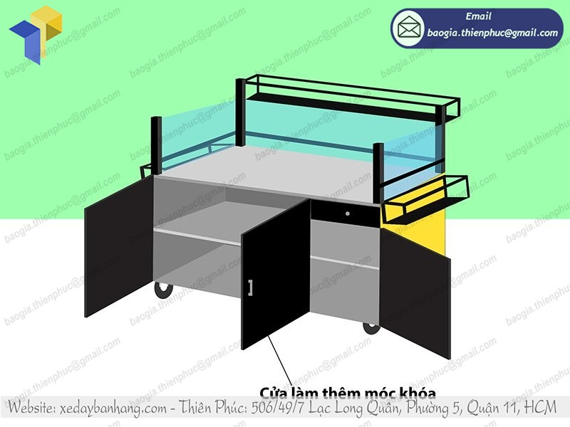 xe inox bán cà phê di động giá rẻ