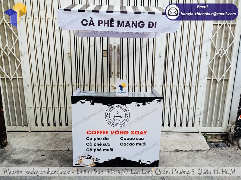 xe inox bán cà phê gấp gọn chất lượng