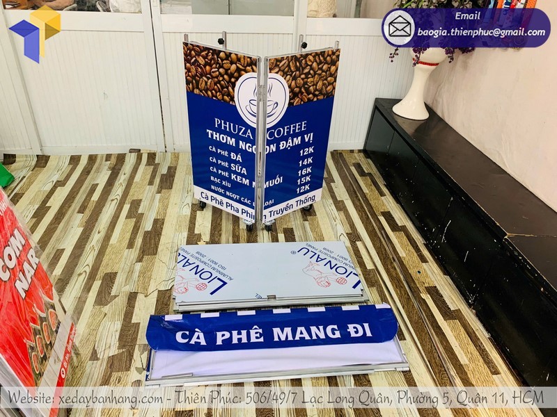 xe lắp ráp bán cà phê