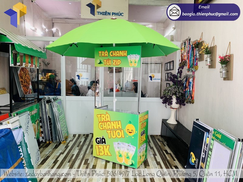 quầy xe lưu động bán trà chanh tphcm