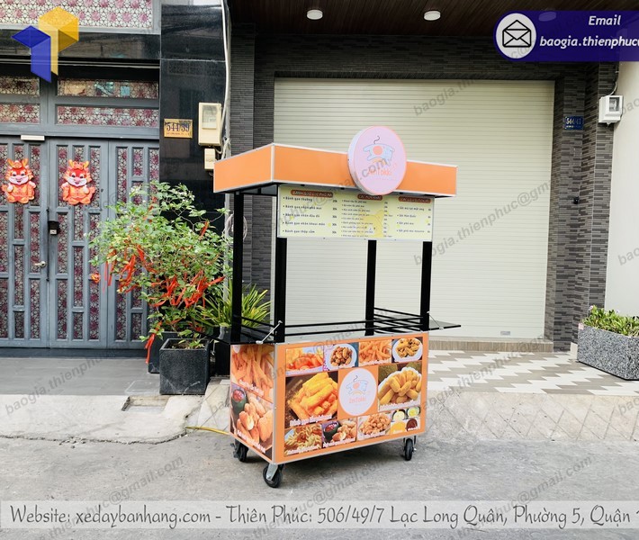 xe sắt bán đồ ăn vặt mang đi đẹp
