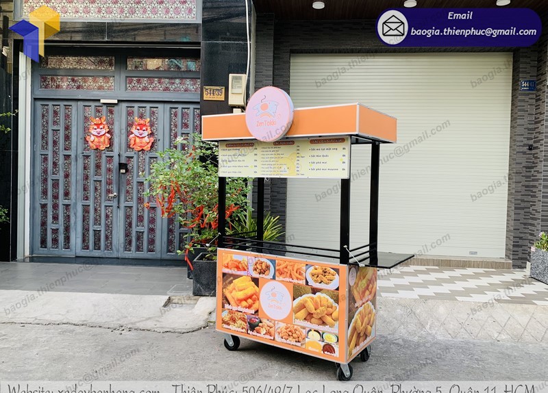 xe sắt bán đồ ăn vặt mang đi