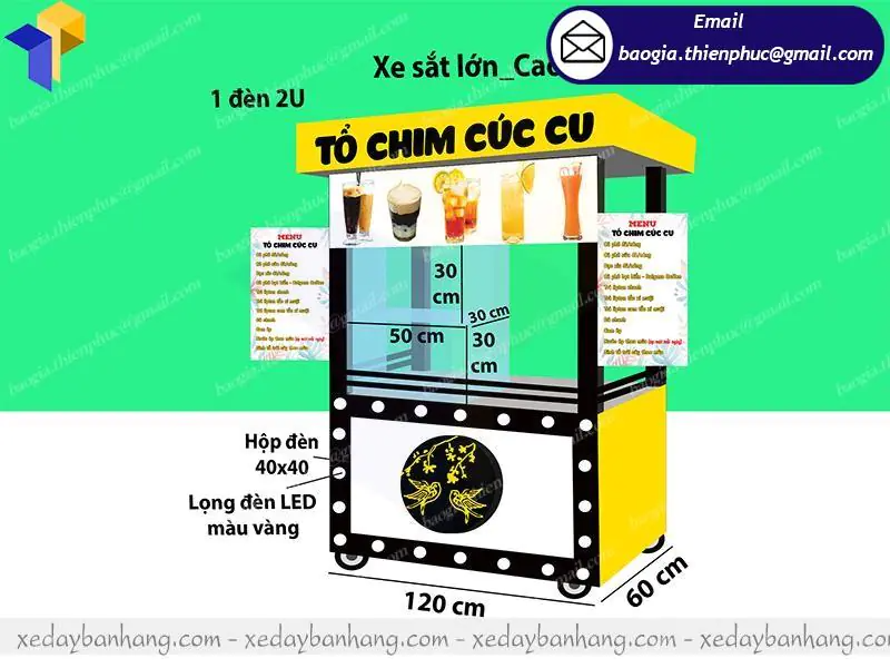 xe sắt bán nước ép hoa quả lưu động