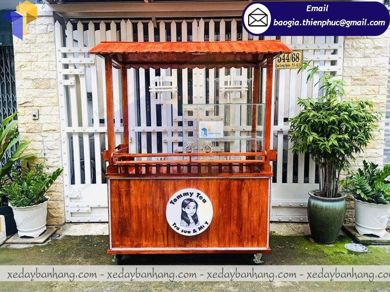 xe trà sữa gỗ pallet