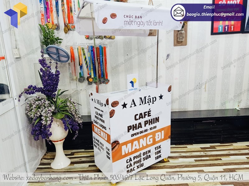 xe xếp gọn bán cà phê giá rẻ bển bỉ