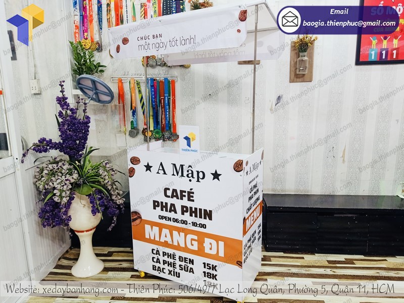 xe xếp gọn bán cà phê giá rẻ đẹp